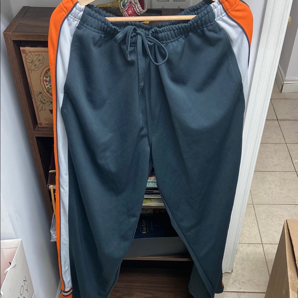 Vintage Sportek Men's Gray and Orange Track Pants